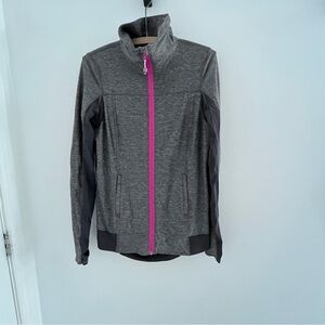 Lululemon Tadasana Mesh
Back Zip Up Jacket Grey Pink